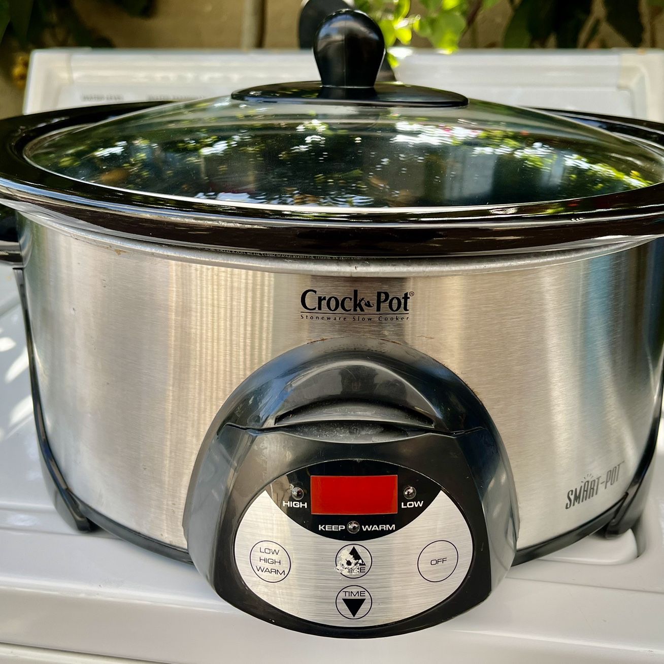 Rival 6 quart Crockpot Stoneware Slow Cooker Smart Pot Model 5855 VGC -  TESTED!