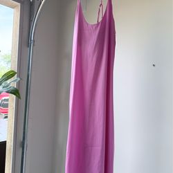 Womens Pink Silk Dress