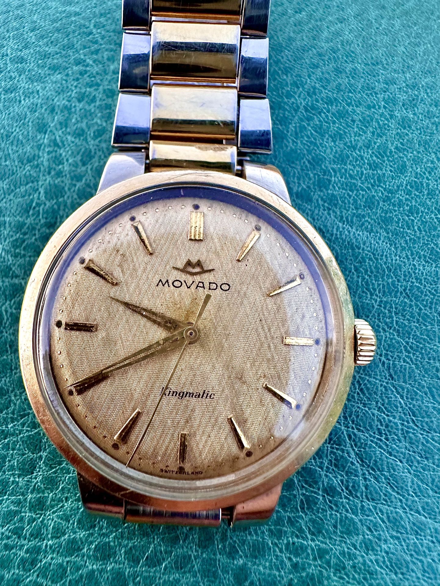 Vintage Movado Kingmatic Sub Sea 28J 14k GF Men's watch