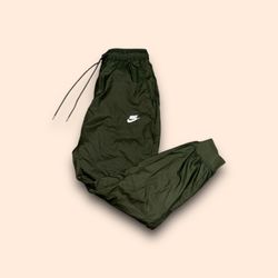 Nike sportswear tech fleece tapered track pants olive green mens medium 