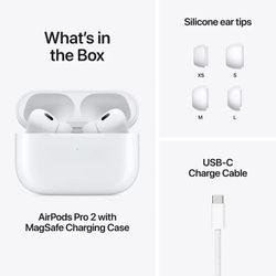 Apple AirPods Pro 2nd Generation with MagSafe Wireless Charging Case - White
