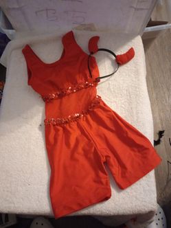 Red Devil Halloween Costume with Horn Headband