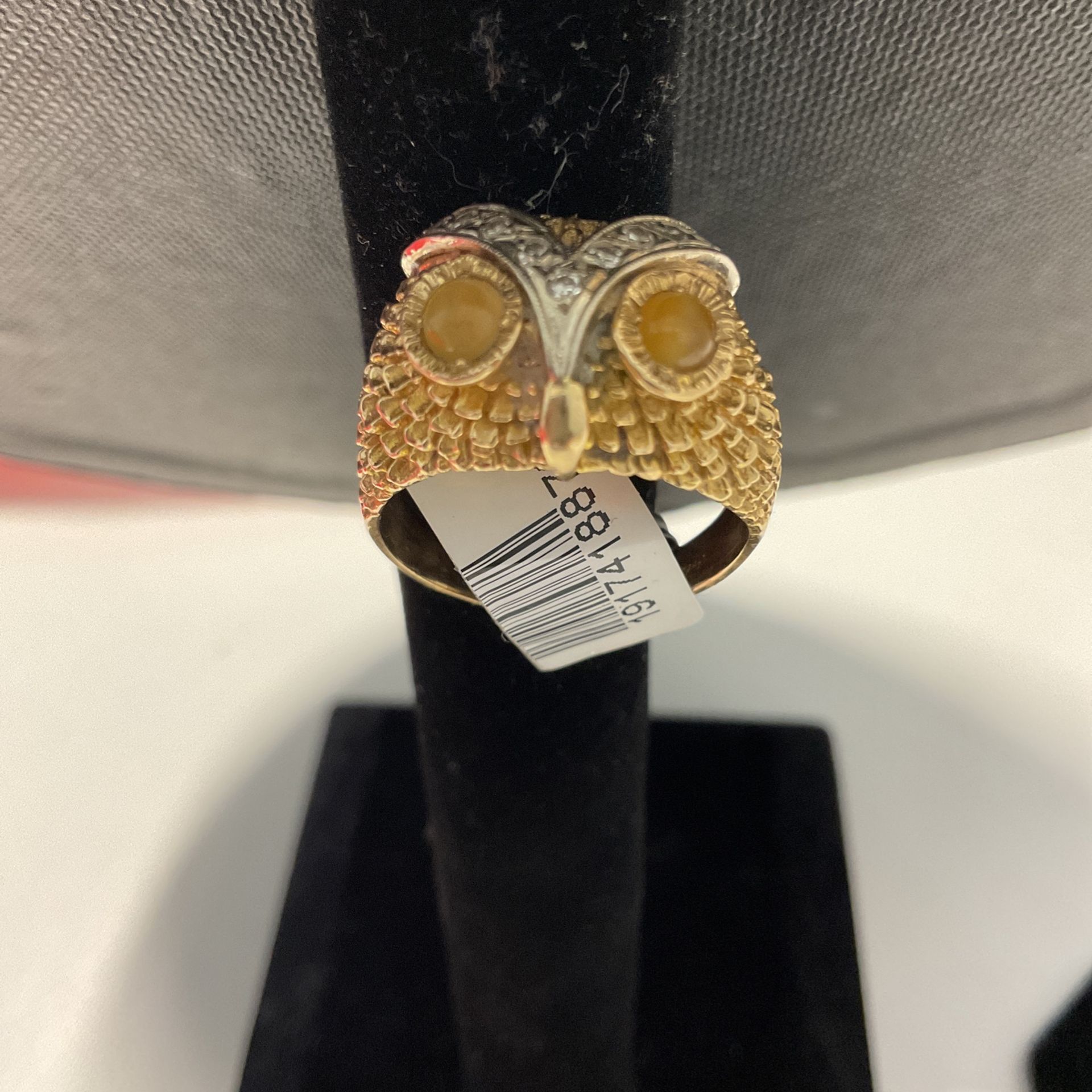 14Kt 8.2 Penny Weight Two Tone Owl Ring 