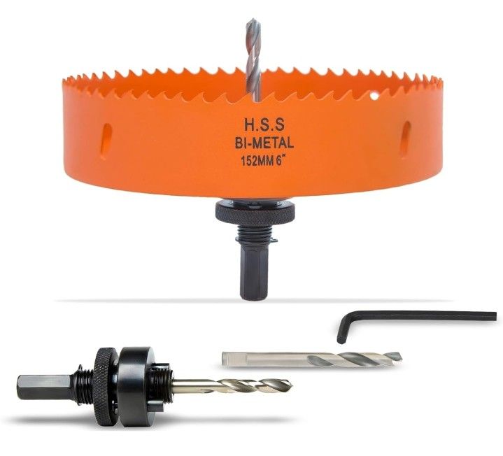 6 Inch Hole Saw with Arbor for Metal Wood and Plastic Cutting