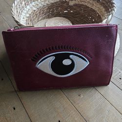 Evil eye purple clutch purse