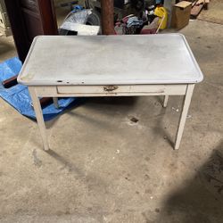 Antique porcelain White Bakers Table Sewing