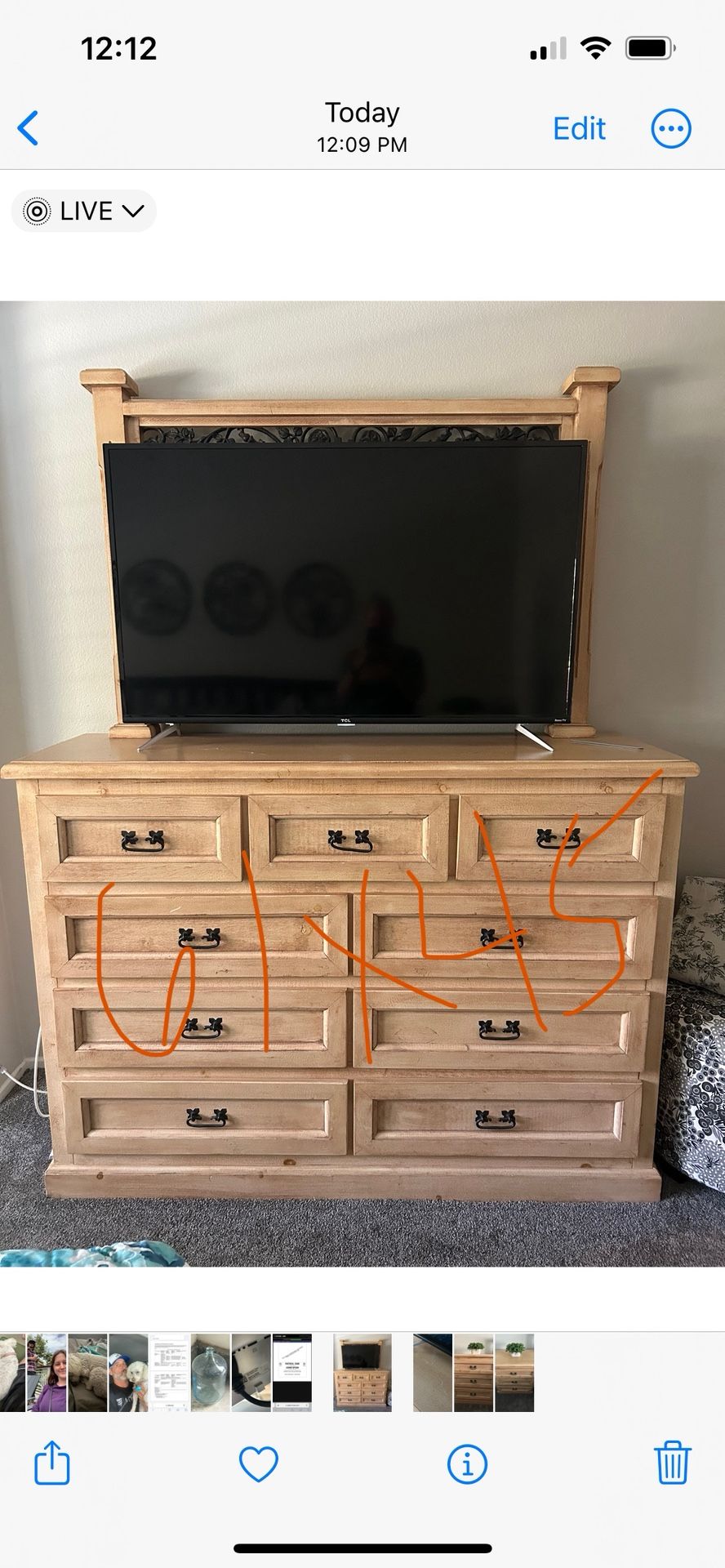 Dresser, End Tables , Mirror , Bed Furniture