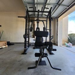 Vesta Smith Machine 1001 | Adj Bench W/ Leg Developer And Preacher Station |Gym Equipment | Fitness | Pulleys|🔴WEIGHTS AND BARBELL SOLD SEPARATELY 🔴