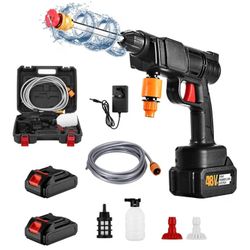 Cordless Pressure Washer, Portable Battery Power Washer, 48V Hand Held Pressure Washer with 2 Batteries, Small Electric Power Cleaner for Car, Garden,