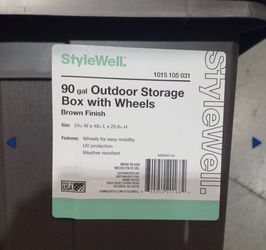 Brand new 90 gallon resin box with who