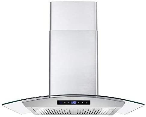 Brand New!Cosmo 668WRCS75 Wall Mount Range Hood Vent Hood for Kitchen,With Ducted Exhaust vent,3 Speed Fan,Soft-Touch Controls,Tempered Glass