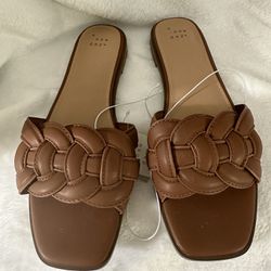 A New Day,  New Slide Sandals Size 9 1/2 W/Tags  Tan Colored 