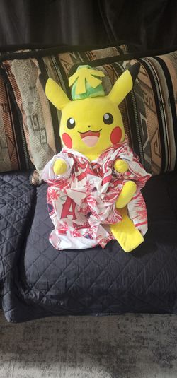 Pikachu Plush in LA Angels Hawaiian Shirt