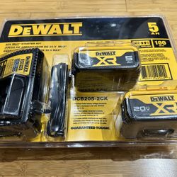 Brand New Dewalt Starter Kit XR5.0AH Two Battery’s And One Dual Charger 20V-12V