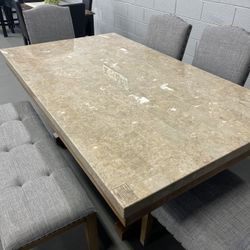 6 Piece  Marbel Top Dining Table 