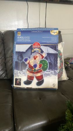 20 Inch Lighted Santa Sculpture