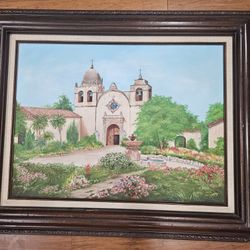 Original Painting – Spanish Mission Church – Framed Art