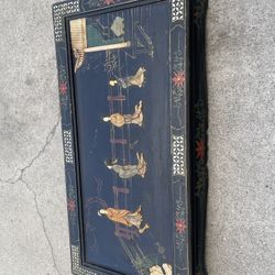 Vintage Red Lacquer Coffee Table Asian Style