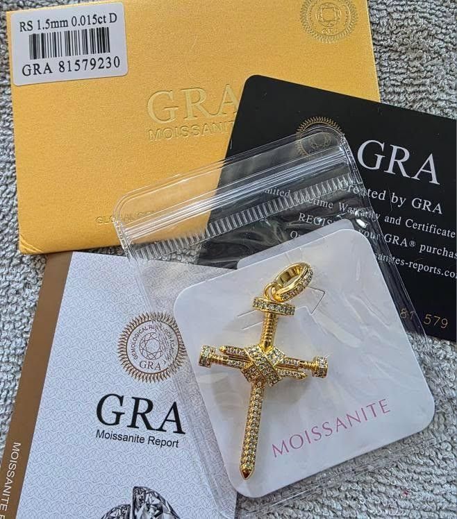 Moissanite Diamonds Cross Pendant With Certificate