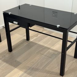 Computer Desk, Glass Top, Left Sided Drawer