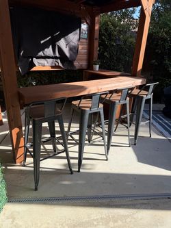 Metal Bar Stools with – Set of 4 -30” high