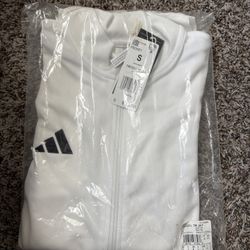 Adidas Mens White Zip-Up