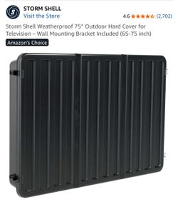 Storm Shell Weatherproof 75” Outdoor Hard Cover For Television – Wall Mounting Bracket Included (65-75 Inch)