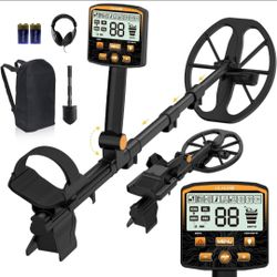 ☆ Metal Detector for Adults, Professional Foldable Waterproof Metal Detector with 11" IP68 DD Coil, Internal Coil Design, Backlit LCD Target ID, 12.8"