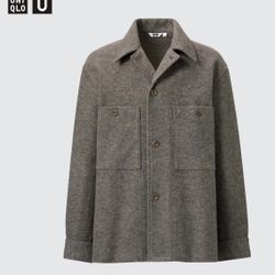 Uniqlo U Fleece Jersey Overshirt (Brown) Size Large