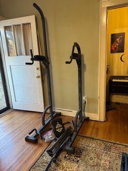 FED Fitness Sportsroyals Adjustable Power Tower 400lbs Max Weight Dip Station Pull up Bar Power Rack Push up