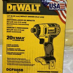Dewalt 20-Volt MAX Lithium-Ion Cordless 1/4 in. Impact Driver (Tool-Only)