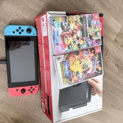 Nintendo Switch with two games