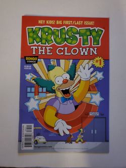 Bongo Comics Krusty the Clown #1 "Hey Kids! Big First/Last Issue!" Color