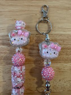 “Hello Kitty Sparkles in Pink!” Beaded Gift Pen & Keychain Set