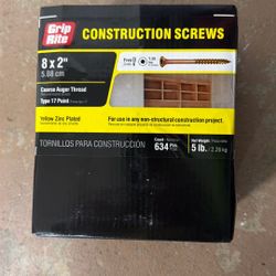 Grip Rite Construction Screws 5lb Box 8x2”