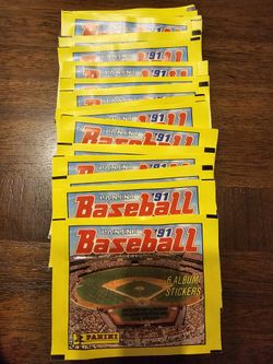 (20) 1991 Panini Baseball Sticker Cards Packs 