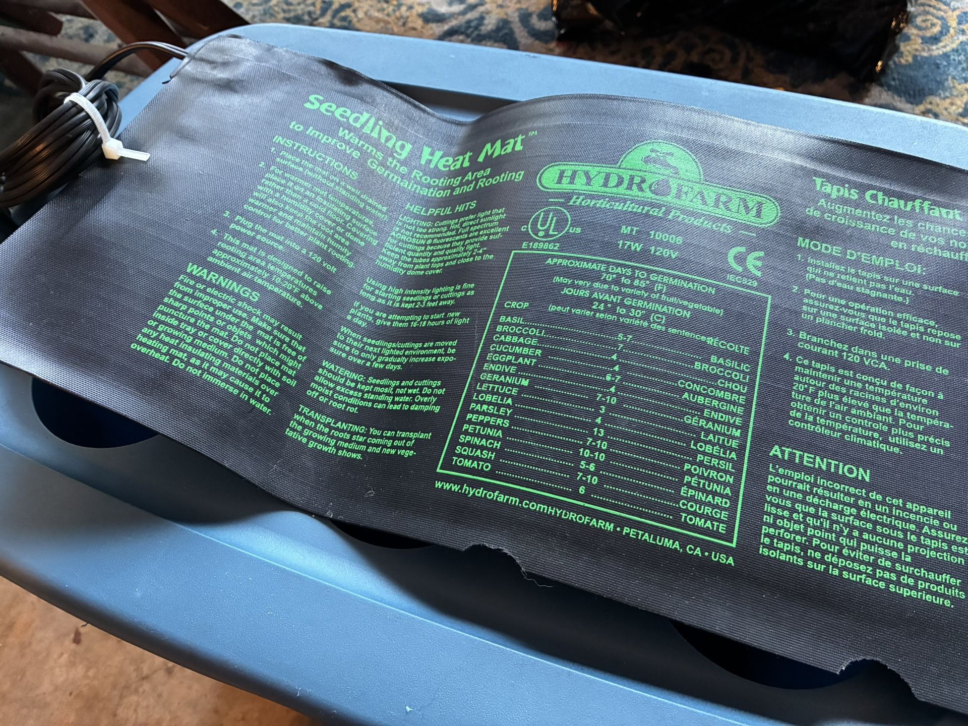 Hydroponic Heat Mat + Sectioned Plant Bin Combo