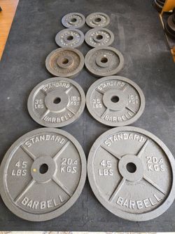 240lb Standard Barbell Olympic Weight Plates Set