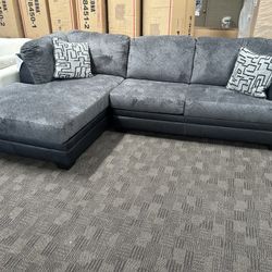 Grey Leather Sectional Sofa 