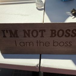 Wooden Prism Style “Girl Boss” Office Sign Sit On Desk Without Support