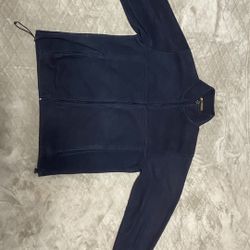 Harriton Fleece Zip-Up Jacket – Size L – Like New Barley Worn (Dark Blue)