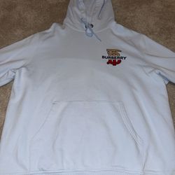 Light Blue Burberry Pullover Hoodie