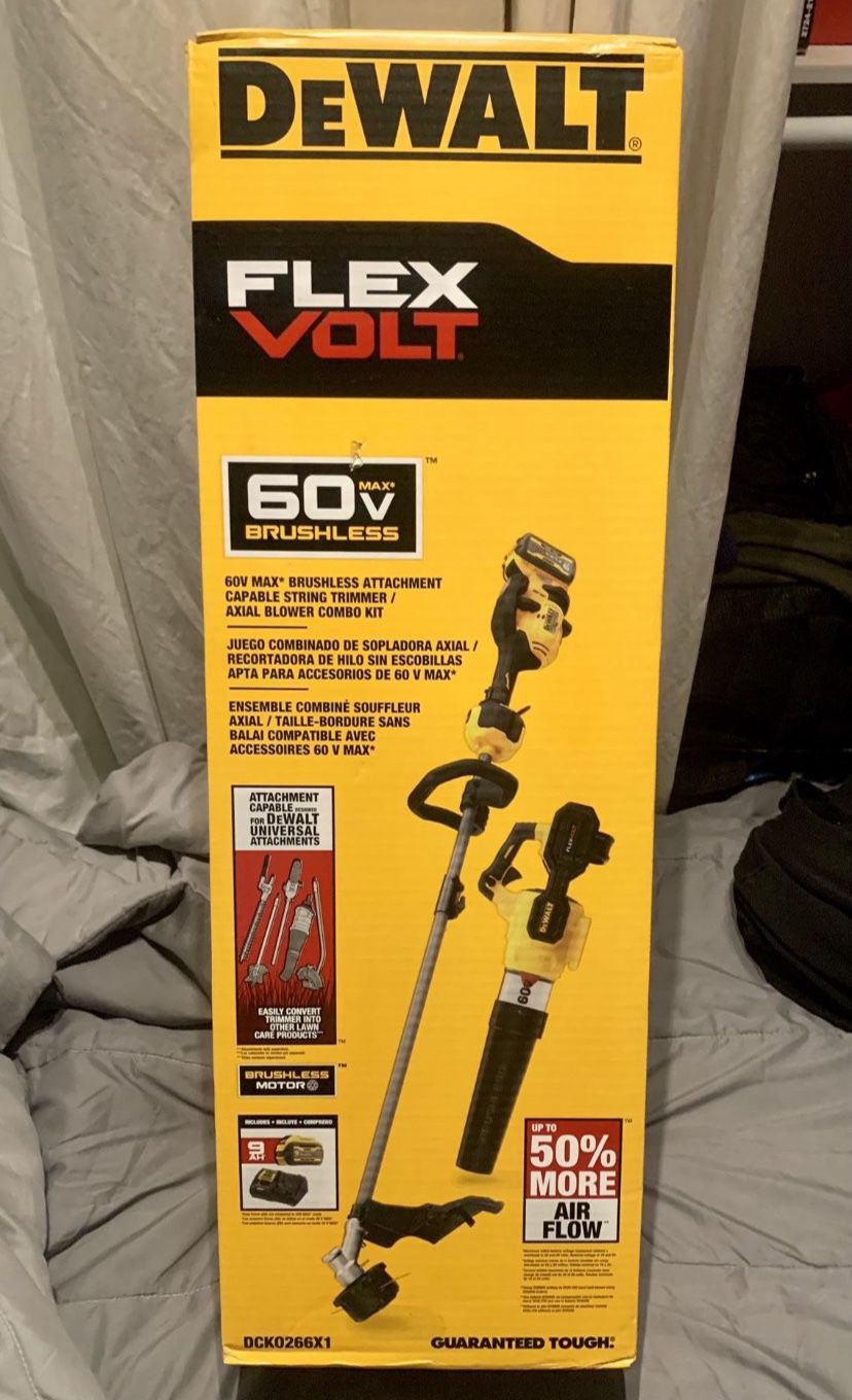 DEWALT 60V MAX 17 in. Cordless Battery Powered String Trimmer  Leaf Blower Combo  Kit with (1) 9Ah Battery  Charger for Sale in Newark, NJ OfferUp