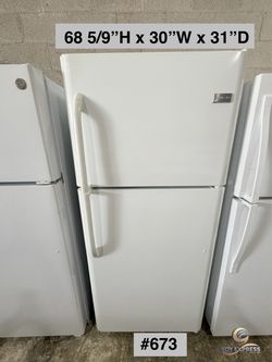 Frigidaire Top-Freezer Refrigerator White 30”W (#673) SEE PRICE DESCRIPTION