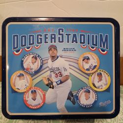 Los Angeles Dodgers Farmer John Tin Lunch Box Vintage Rare. M