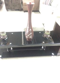 Black glass tv stand for $169