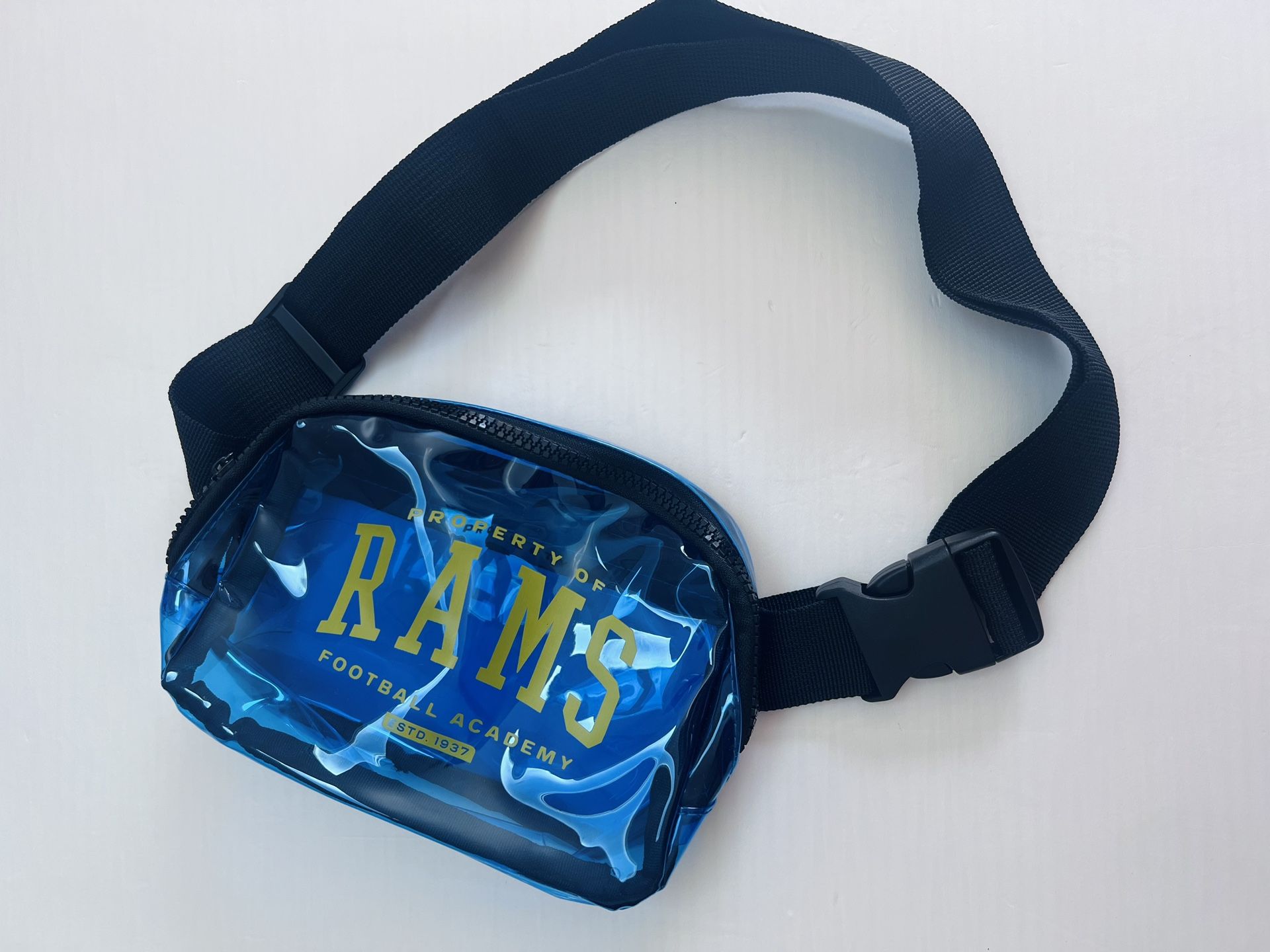 Unisex Pvc Blue LA RAMS HIP BAG, Waist Bag, Fanny Pack. Fans