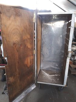 Custom made RV storage box,slides in 2" receiver, measures approximenly 54" Wx20"L 20"D opens front and top