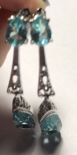 Topaz Silver Earrings