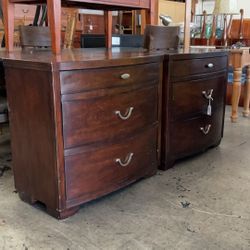 Set Of 2 Large Nightstands Side End Tables 